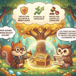 Illustration d'animaux discutant des fonds distincts et de leur protection.