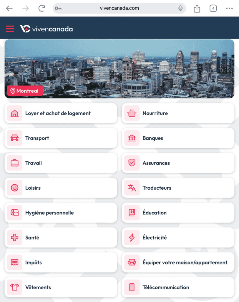 Ville de Montréal avec focus sur services financiers et banques.